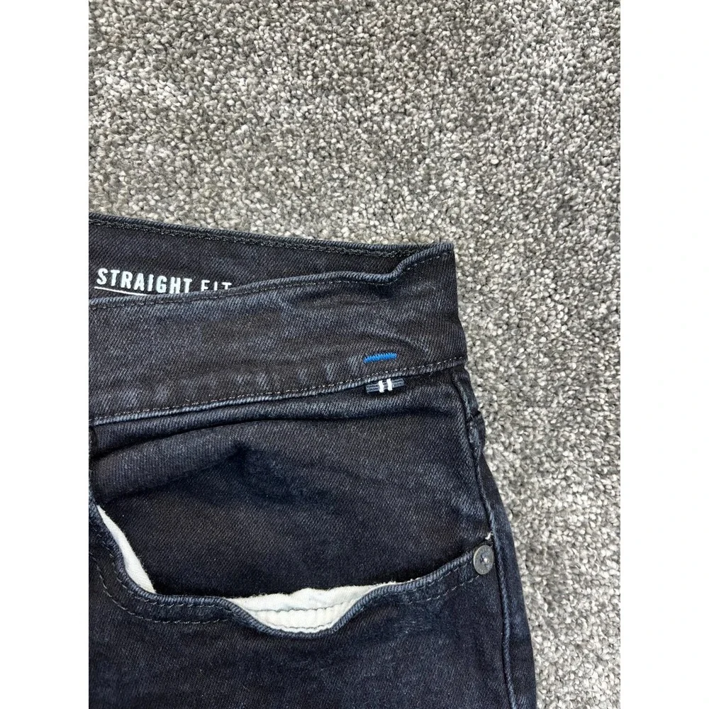 Nautica Jeans Mens Size 34X30 Pocket Regular Straight Fit Black Denim Flat Front